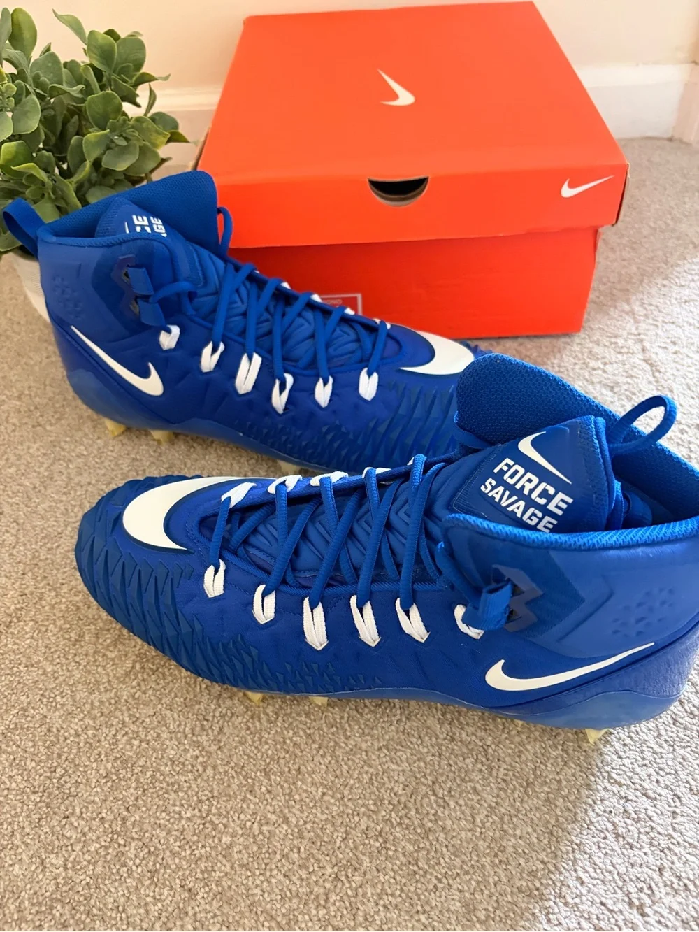 Nike Cleats Force Savage Pro size 13 men’s blue and white